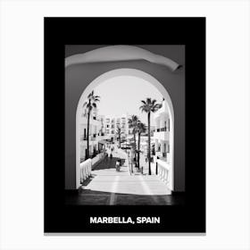Poster Of Marbella, Spain, Mediterranean Black And White Photography Analogue 4 Canvas Print