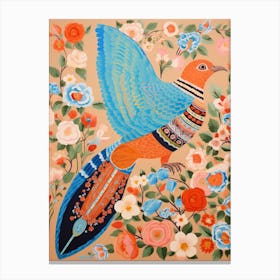 Maximalist Bird Painting Eastern Bluebird 2 Canvas Print