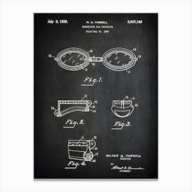 Swimming Patent, Goggles, Swim Goggles, Patent Art, Swimmer Gift, Swim, Swimming Goggles, Pool, Swimming Pool, Swim Art, Ss1861 Canvas Print