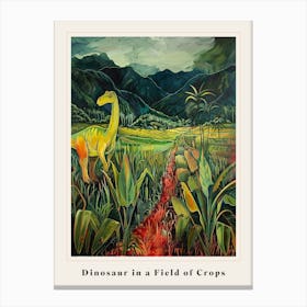 Dinosaur In A Field Of Crops Painting 1 Poster Canvas Print