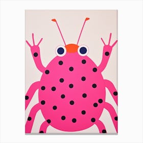 Pink Polka Dot Ladybug 1 Canvas Print