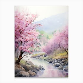 Beautiful Watercolor Cherry Blossom 2 Canvas Print