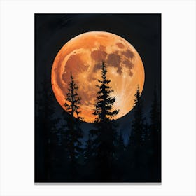 Full Moon In The Forest 1 Canvas Print