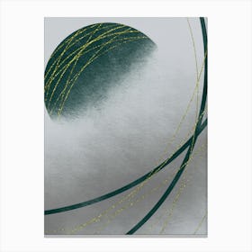 Green Sphere with Golden Lines Canvas Print