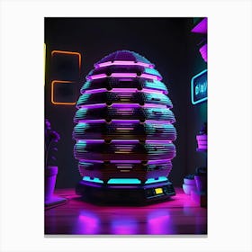 Beehive with neon lights Canvas Print