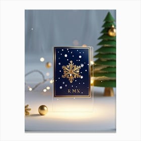 A High Definition Digital Render Of A Sleek Card Lit With Festive Light Dressed In Rich Holiday Co (3) 2 Canvas Print