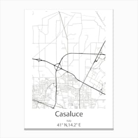 Casaluce,Italy Minimalist Map Canvas Print