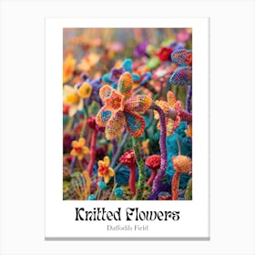 Knitted Flowers Daffodils Field 5 Canvas Print