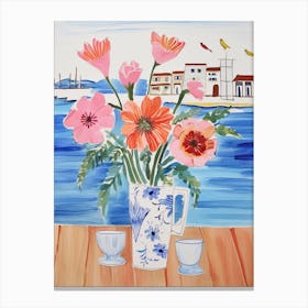 Flowers By The Sea Canvas Print