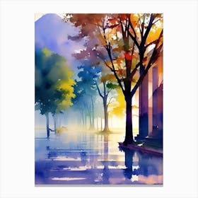 Watercolor Of Trees 3 Canvas Print