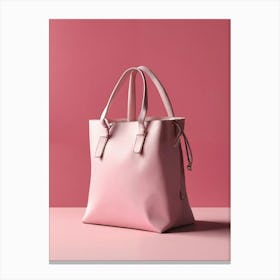 Pink Leather Tote Bag Canvas Print