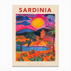 Sardinia 2 Italia Travel Poster Canvas Print