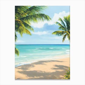 Anse Chastanet Beach, St Lucia Contemporary Illustration 1  Canvas Print
