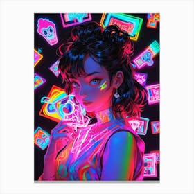 Neon Girl 3 Canvas Print