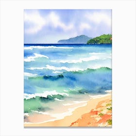 Radhanagar Beach 2, Andaman Islands, India Watercolour Canvas Print