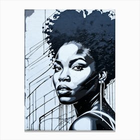 Graffiti Mural Of Beautiful Black Woman 283 Canvas Print