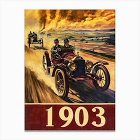 Aihrgdesign A Vintage Travel Poster Of An Early 1903 Automobi 36c87340 A906 48d3 907a 3e622571ce4c 1 Canvas Print