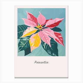 Poinsettia 2 Square Flower Illustration Poster Canvas Print