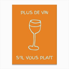 Wine Glass Kitchen Poster Orange & Teal Canvas Print