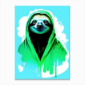 Sloth Graffiti Painted Illustration Canvas Print