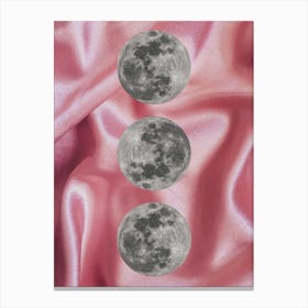 Satin Three Moon Collage Canvas Print
