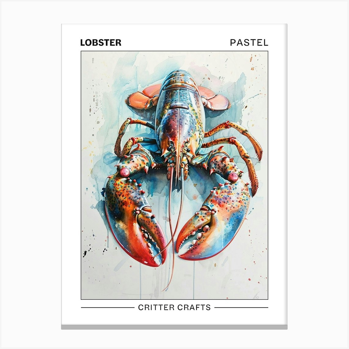 Lobster Pastel Watercolour 3 Poster Leinwandbild