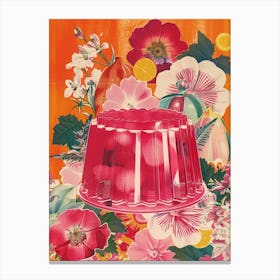 Pink Jelly Retro Dessert Collage 2 Canvas Print