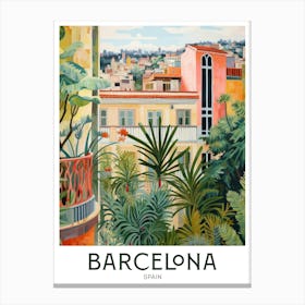 Barcelona, Spain Maximalist Travel Poster Vibrant Colour  Canvas Print