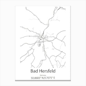 Bad Hersfeld,Germany Minimalist Map Canvas Print