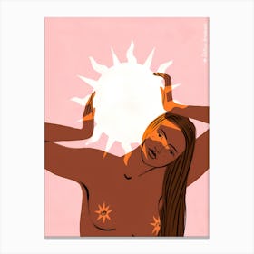 Sun with women Canvas Print