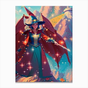 Fantasy Wizard In The Sky Canvas Print