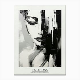 Emotions Abstract Black And White 2 Poster Canvas Print