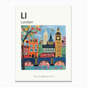 Kids Travel Alphabet  London 3 Canvas Print