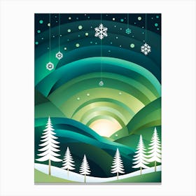 Landscape Canvas Print, Christmas concept art, Christmas vector art, Vector Art, Christmas art, Christmas,  Canvas Print