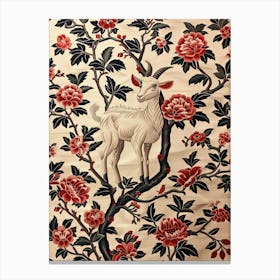 Chinese Lunar Year Of The Goat 3 Full William Morris Style Canvas Print