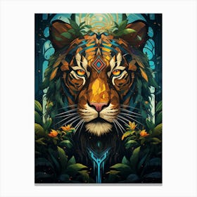 Tiger In The Jungle Canvas Print