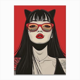 Cat Girl 3 Canvas Print