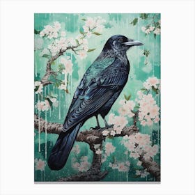 Ohara Koson Inspired Bird Painting Raven 3 Canvas Print