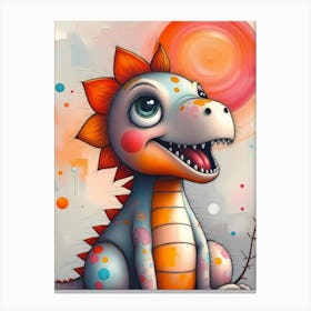 Dino-Doodle and the Magical Color Quest: A Cute Lil Dinosaur Artwork For Kids Canvas Print