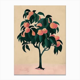 Peach Tree Colourful Illustration 1 Canvas Print
