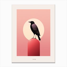 Minimalist Crow 1 Bird Poster Canvas Print