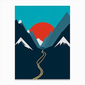 Zermatt, Switzerland Modern Illustration Skiing Poster Canvas Print