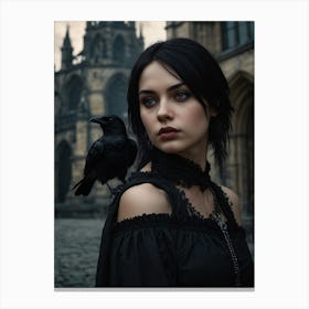 Portrait of a gothic girl 1 Canvas Print
