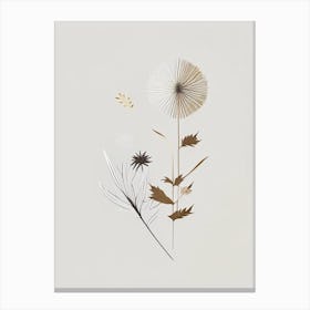 Dandelion Spices And Herbs Retro Minimal 5 Canvas Print