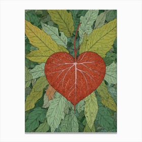 Heart Of Leaves 4 Canvas Print