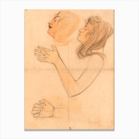 Studies By The Artist S Sister, Gertrude Schiele, Egon Schiele Canvas Print