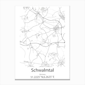 Schwalmtal,Germany Minimalist Map Canvas Print