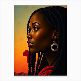 African Woman Portrait Canvas Print