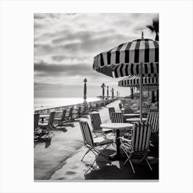 Nice, France, Mediterranean Black And White Photography Analogue 5 Canvas Print