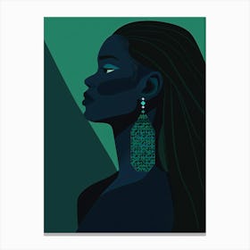 Illustration Of A Woman Wearing Earrings Canvas Print